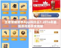 王者榮耀助手App叫什么？2016年最強(qiáng)游戲助手全揭秘