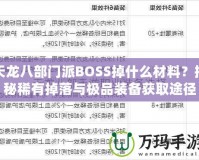 天龍八部門派BOSS掉什么材料？揭秘稀有掉落與極品裝備獲取途徑