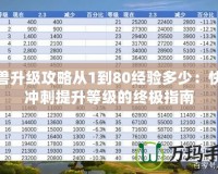 魔獸升級攻略從1到80經驗多少：快速沖刺提升等級的終極指南