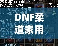 DNF柔道家用什么武器最好？全方位解析最佳武器選擇！