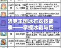 洛克王國(guó)冰石龍技能表——掌握冰霜與巨石的雙重力量！