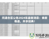 問道合區(qū)公告2024年最新消息：煥新奇遇，共享經(jīng)典！