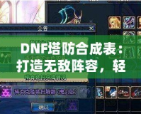 DNF塔防合成表：打造無(wú)敵陣容，輕松制霸塔防世界！