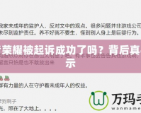 王者榮耀被起訴成功了嗎？背后真相揭示