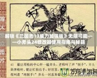 解鎖《三國志13威力加強(qiáng)版》無限可能——小斧頭24修改器使用指南與秘籍