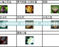 《Dota召喚師技能表：制勝游戲的關鍵，掌控全局的秘密武器》