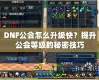 DNF公會怎么升級快？提升公會等級的秘密技巧