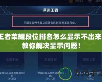 王者榮耀段位排名怎么顯示不出來？教你解決顯示問題！