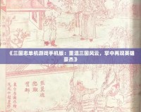 《三國志單機(jī)游戲手機(jī)版：重溫三國風(fēng)云，掌中再現(xiàn)英雄豪杰》