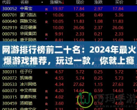 網游排行榜前二十名：2024年最火爆游戲推薦，玩過一款，你就上癮！