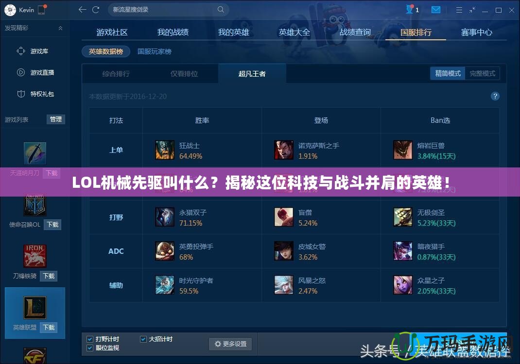 LOL機(jī)械先驅(qū)叫什么？揭秘這位科技與戰(zhàn)斗并肩的英雄！