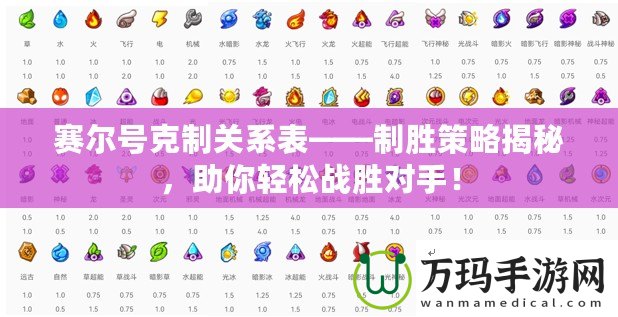 賽爾號克制關(guān)系表——制勝策略揭秘，助你輕松戰(zhàn)勝對手！