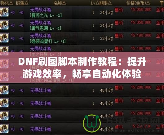 DNF刷圖腳本制作教程：提升游戲效率，暢享自動(dòng)化體驗(yàn)