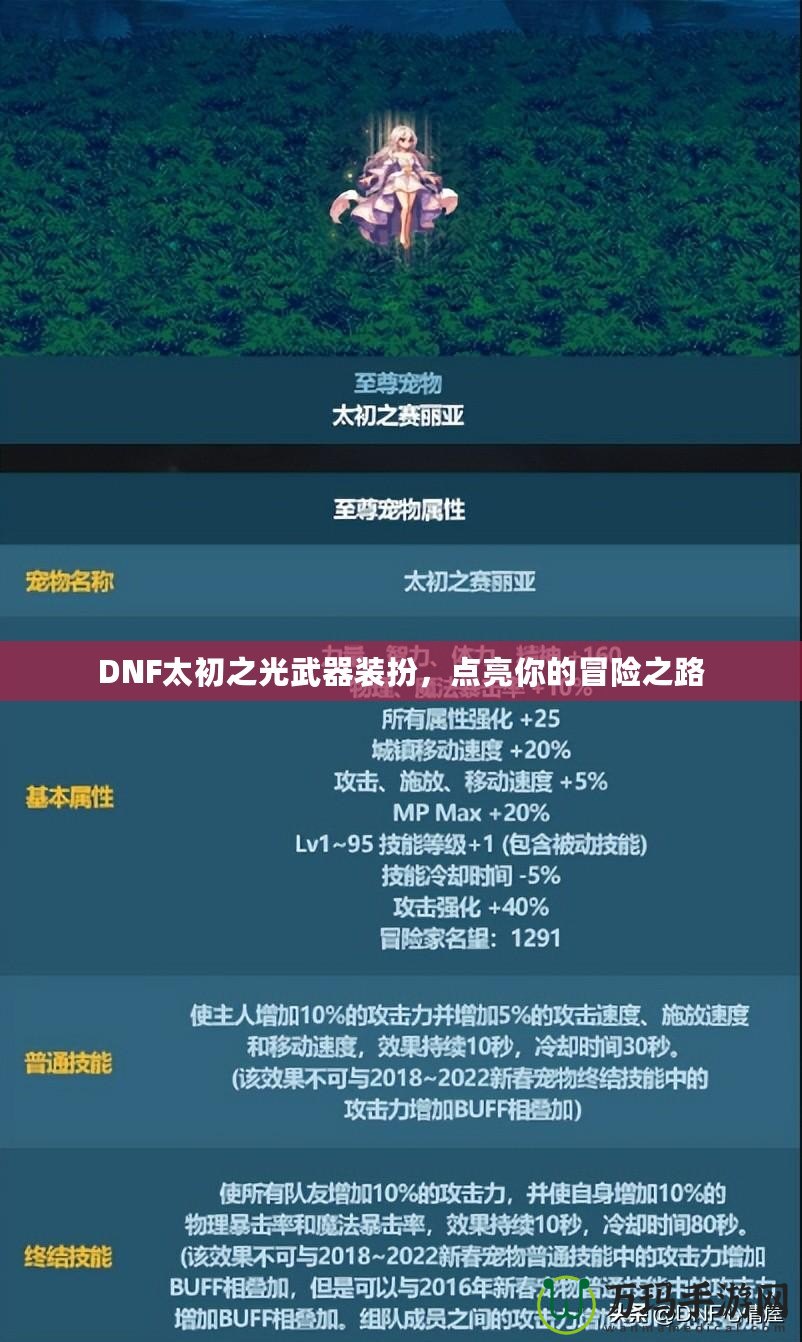 DNF太初之光武器裝扮，點亮你的冒險之路