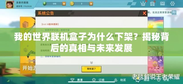 我的世界聯(lián)機盒子為什么下架？揭秘背后的真相與未來發(fā)展