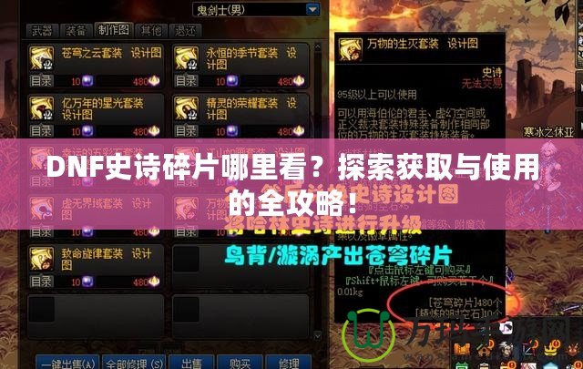 DNF史詩碎片哪里看？探索獲取與使用的全攻略！