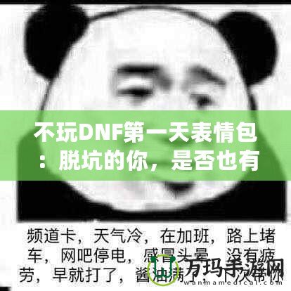 不玩DNF第一天表情包：脫坑的你，是否也有過這樣的心情？