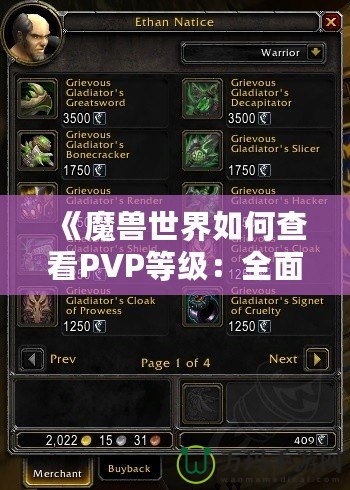 《魔獸世界如何查看PVP等級(jí)：全面解析與實(shí)用技巧》