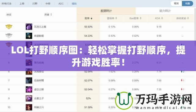 LOL打野順序圖：輕松掌握打野順序，提升游戲勝率！