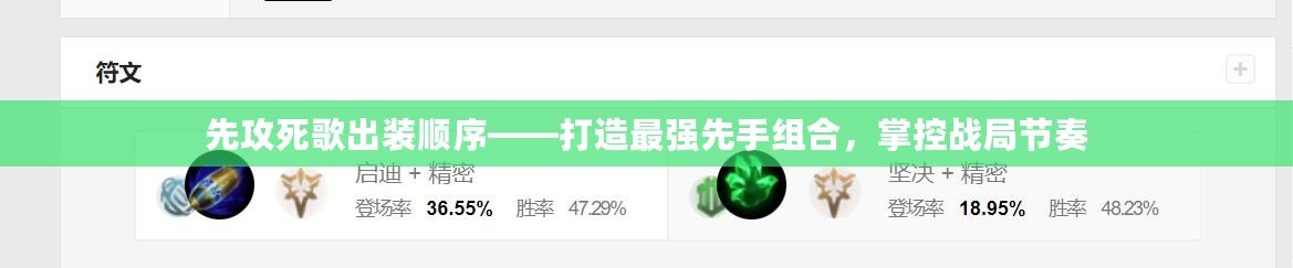 先攻死歌出裝順序——打造最強(qiáng)先手組合，掌控戰(zhàn)局節(jié)奏