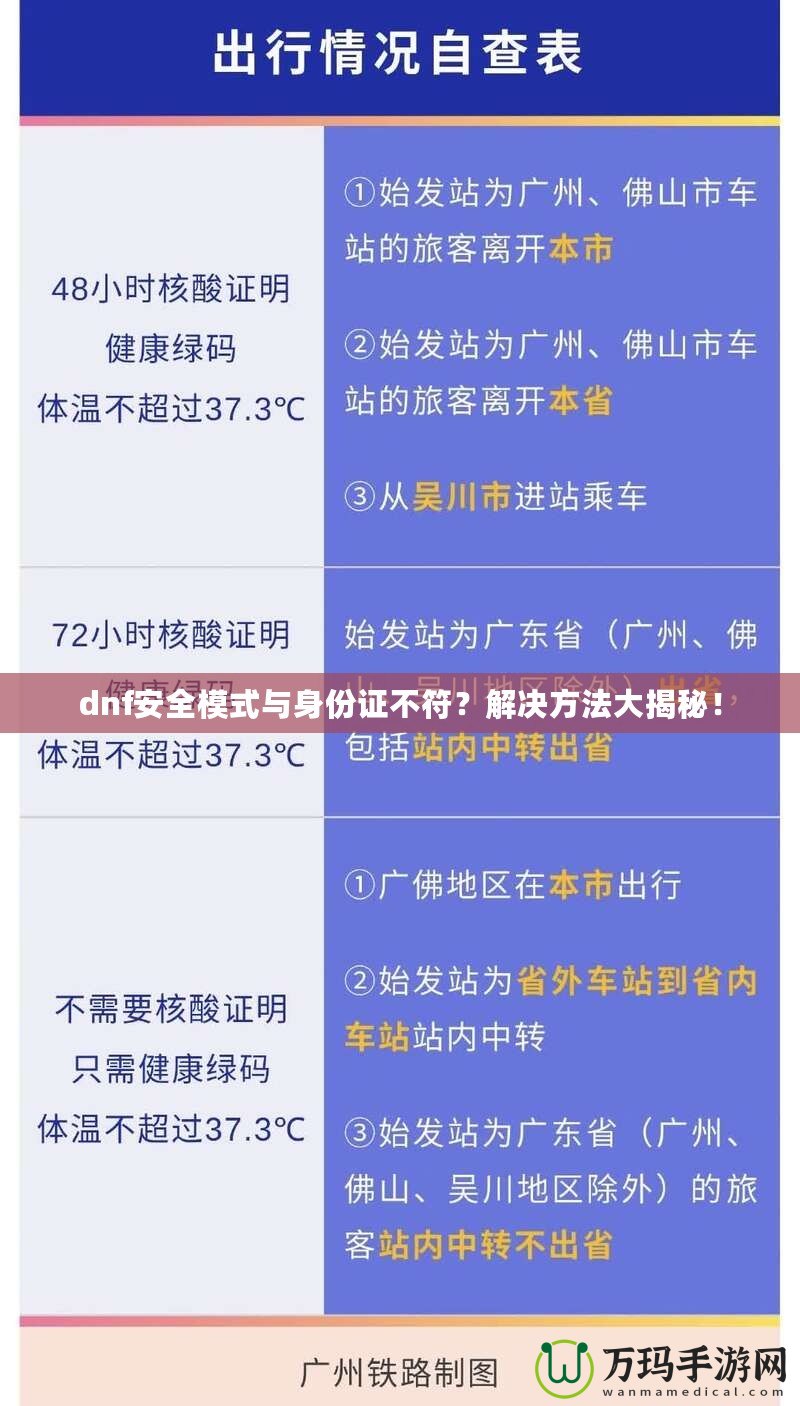 dnf安全模式與身份證不符？解決方法大揭秘！