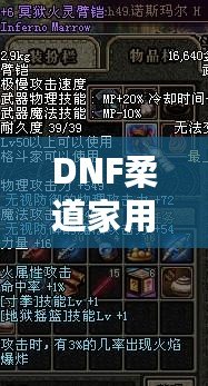 DNF柔道家用什么武器最好？全方位解析最佳武器選擇！