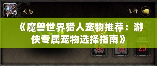 《魔獸世界獵人寵物推薦：游俠專屬寵物選擇指南》