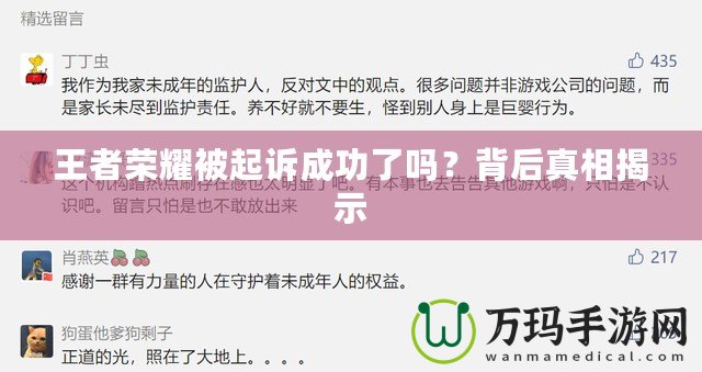 王者榮耀被起訴成功了嗎？背后真相揭示