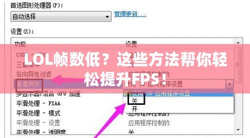LOL幀數(shù)低？這些方法幫你輕松提升FPS！